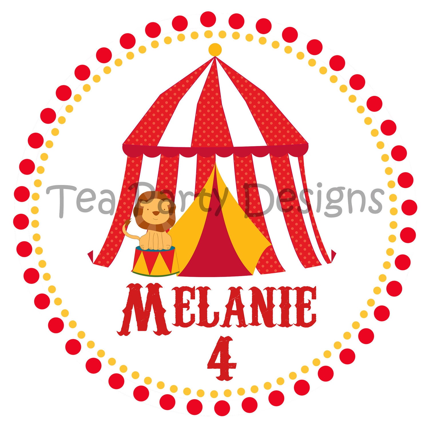 Under the Big Top...Personalized Circus Party Iron-on Shirt Transfer Il_570xn