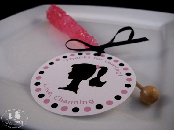 Barbie Inspired Silhouette...Customized Party Favor Tags Il_570xn