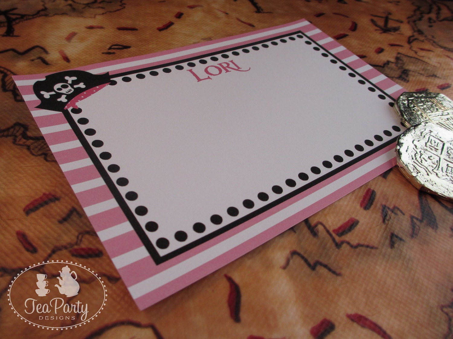 Ahoy Matey...Personalized Girl Pirate Hat Note Cards Il_570xn