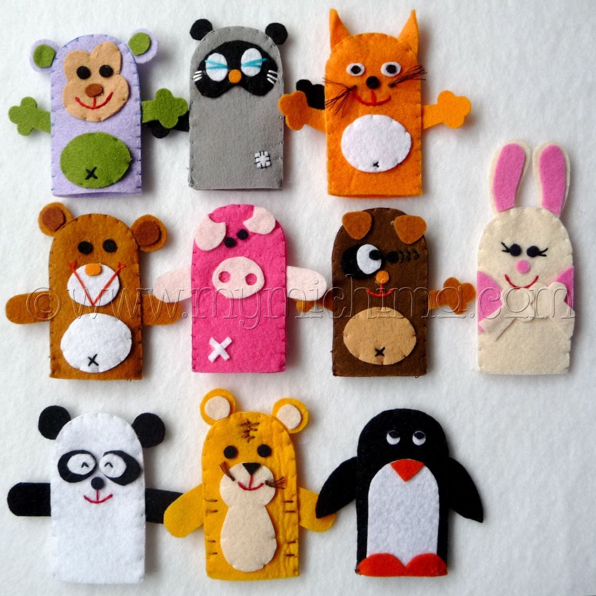 Private Listing for Ashley - Ten Little Ones - Felt Animal Finger Puppets