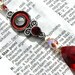 VALENTINES Beaded Bookmark. Exquisite Red & Pink Book Thong. Pink Crystals and Miniature Pearls. Romantic Valentines tagt team
