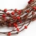 on Vacation / Eco Friendly Necklace - Multi Strand Necklace - Natural Polished Brown Hemp -  Orange Red Beads - Bird Nest Fiber Jewelry TAGT