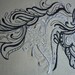 Quilt Block - Machine Stitched Embroidered Great Majestic Horse Head