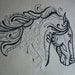 Quilt Block - Machine Stitched Embroidered Great Majestic Horse Head