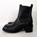 STOREWIDE 15% OFF SALE 90s Black Leather Chelsea Boots with Chunky Heel Size 6