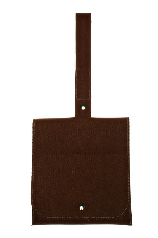 Brown Heavy Duty PVC iPad Sleeve with Strap - Eden iPad Bag Wristlet - Netbook Sleeve