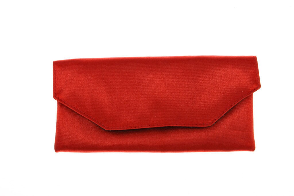 Sateen Clutch Bag in Red - Satin Evening Clutch Bag - Small Clutch Purse - Lola