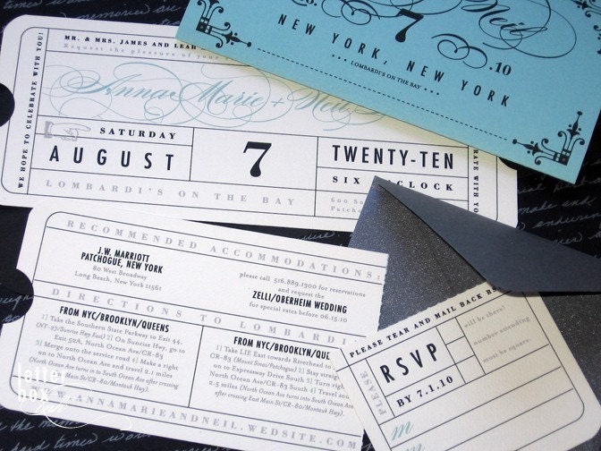 Formal Vintage Ticket - Wedding Invitation