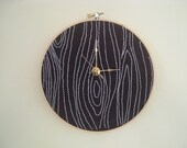 Clock/embroidery/trending/woodland/wood grain/kitsch/wedding/home decor/gift