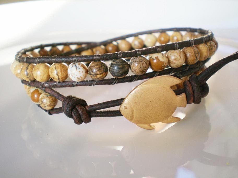 Fishy in the Shoals Leather Wrap