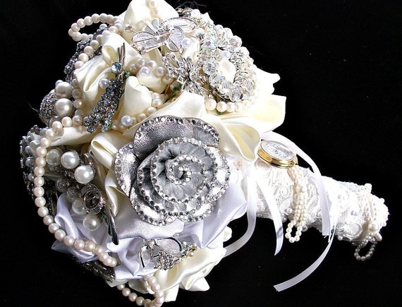 alternative wedding,  brooch Bridal bouquet, bridal brooch dream bouquet, jeweled Bridal bouquet