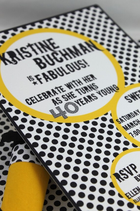 MOD DOTS Invitation - Personalized Printable Il_570xn