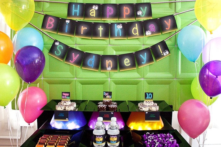 GLOW in the DARK Collection - Printable Party Décor Il_570xn