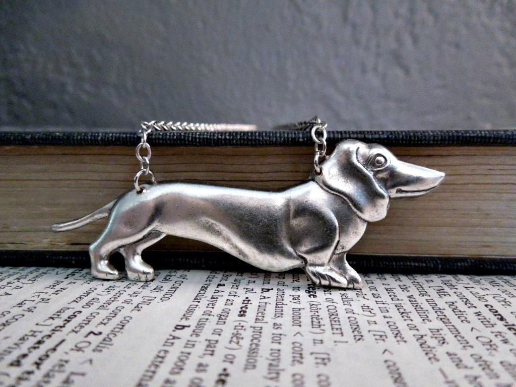 Wiener Dog Necklace - Silver Man's Best Friend Animal Dachshund