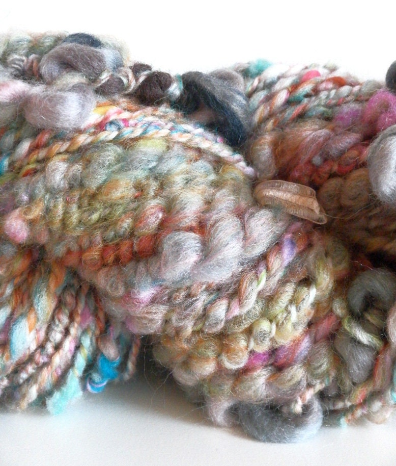 Sale - Carousel - Handspun Corespun luxury blend ArtYarn set with beads