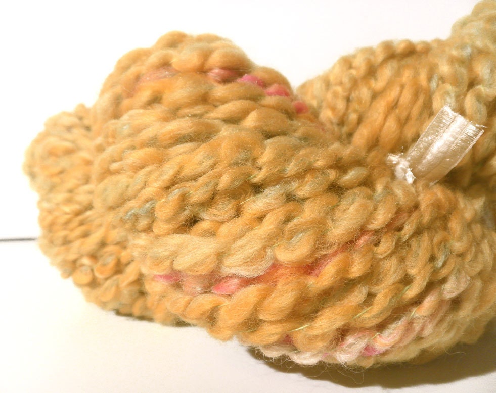 Fall Sale - Helios - Handspun Merino Bamboo Corespun SuperBulky ArtYarn - 63 yards 2 available