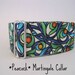 2 inch Peacock Martingale Collar, Peacock, Dog Collar, Turquoise, Royal Blue, Greyhound Martingale, Adjustable