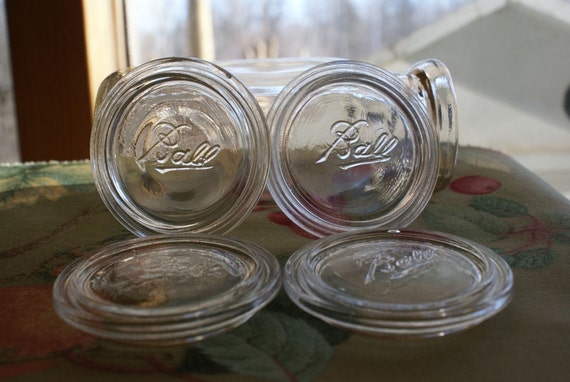 Vintage Glass Canning Jar Lids By Midsummerdaydream On Etsy