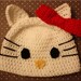 Hello Kitty Inspired Hat (Crochet Pattern) - Size 6 months to Adult Woman
