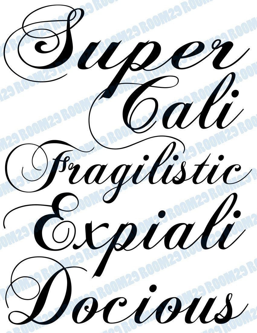 Supercalifragilisticexpialidocious - Download and Print - Image Transfer for Tote Bags, Pillows, Tea Towels and More - Digital Sheet by Room29 - Sheet no. 195