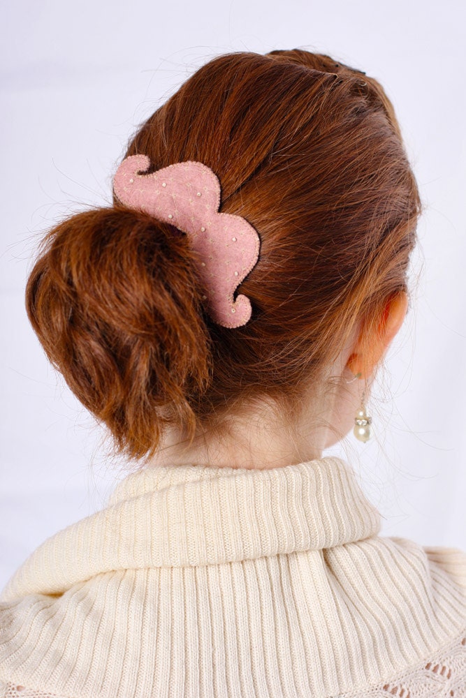 Custom Color & Size / Mustache Clip, Comb, Necklace, Brooch, or Headband / 3.5 - 5"