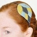 SALE - Whimsical Tiered Leaf Motif / Hand Stitched Wool Felt Headband / Charcoal, Dijon, Mint Green