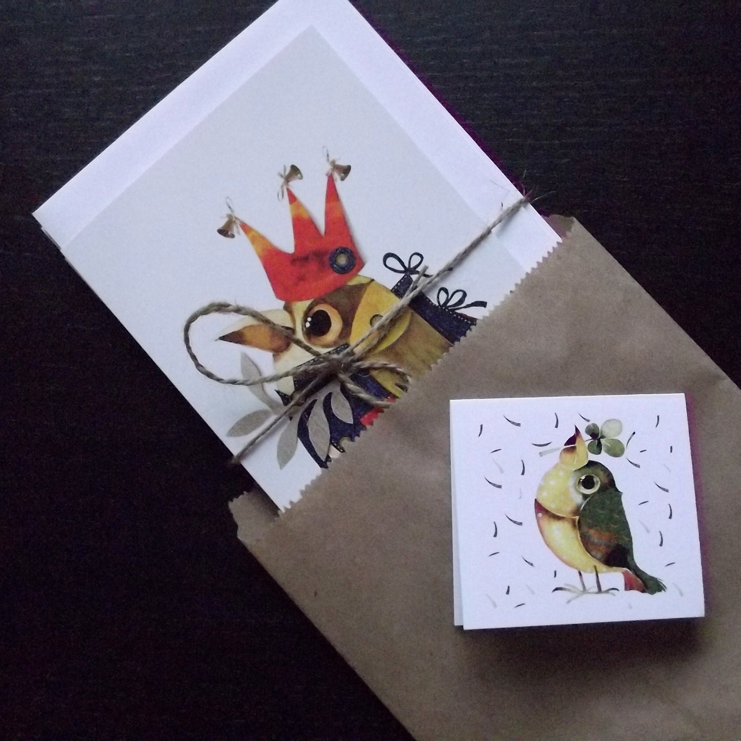 package of 6 bird cards