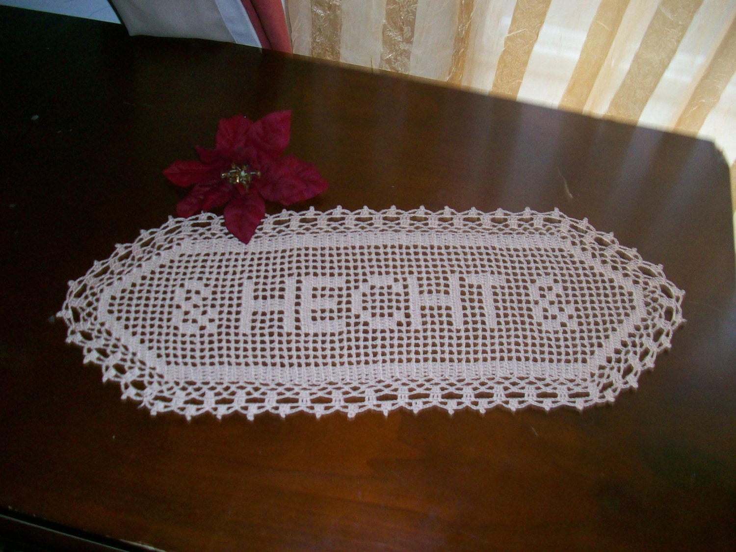 New Crocheted Name Doilly.personalized doily, personalized gift, gift for women,wedding gift, personalized crochet, gift for family,