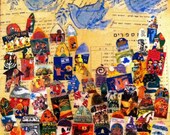 SHALOM  A Year of PEACE  Judaica mixed media collage