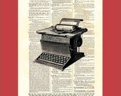 Upcycled Dictionary page print. Vintage Typewriter (typewriter2) Buy 3 Prints, Get 1 More For FREE