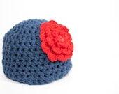 Stella-baby and toddler hat with rose
