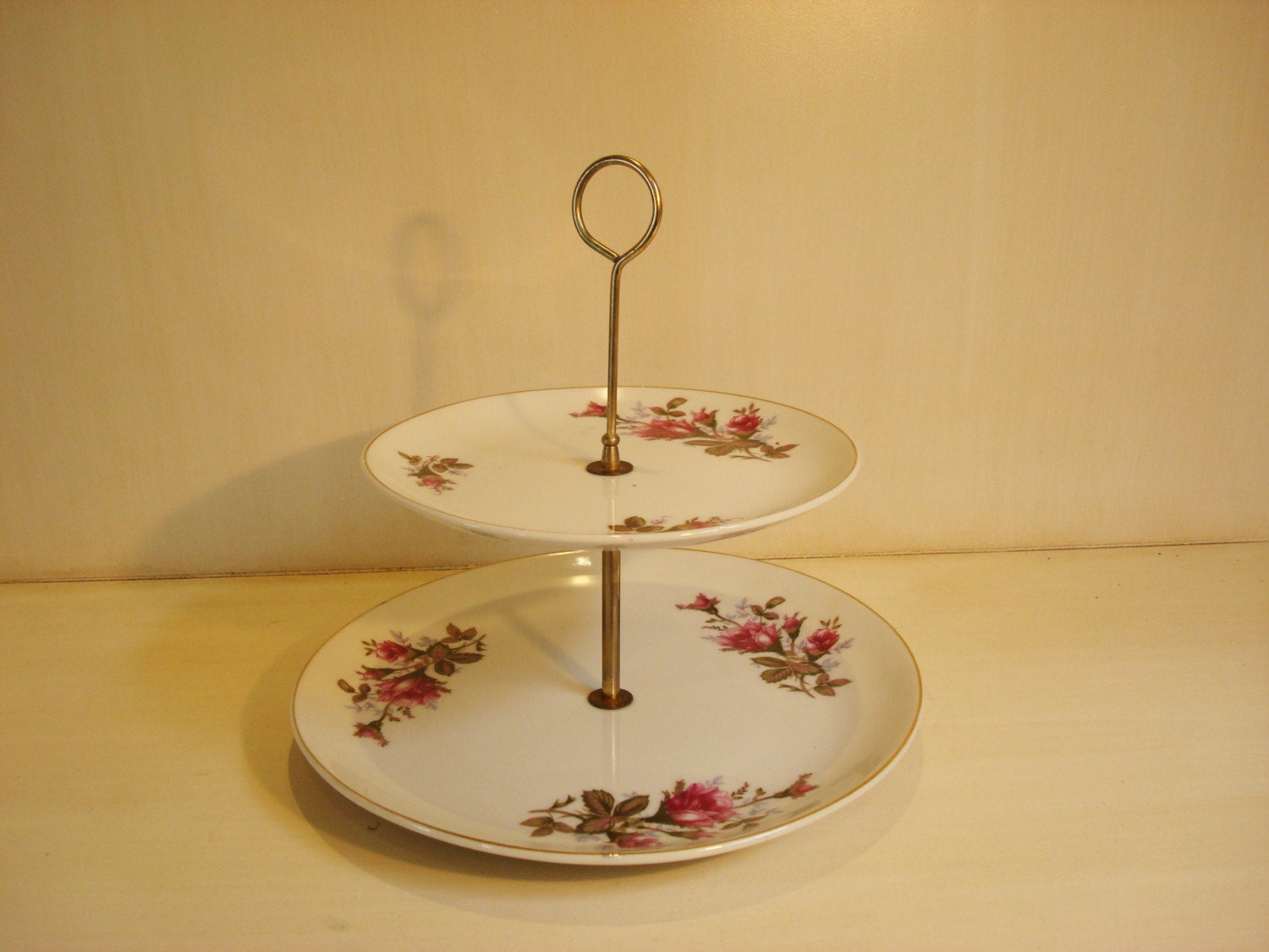 Vintage Two Tiered Vanity Dessert Tray