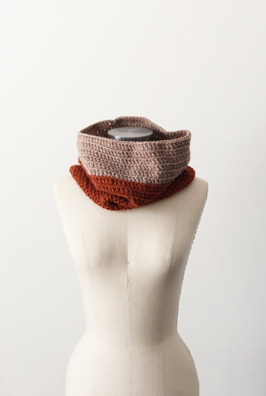 Cozy Cowl in Caramel and Oatmeal - SALE