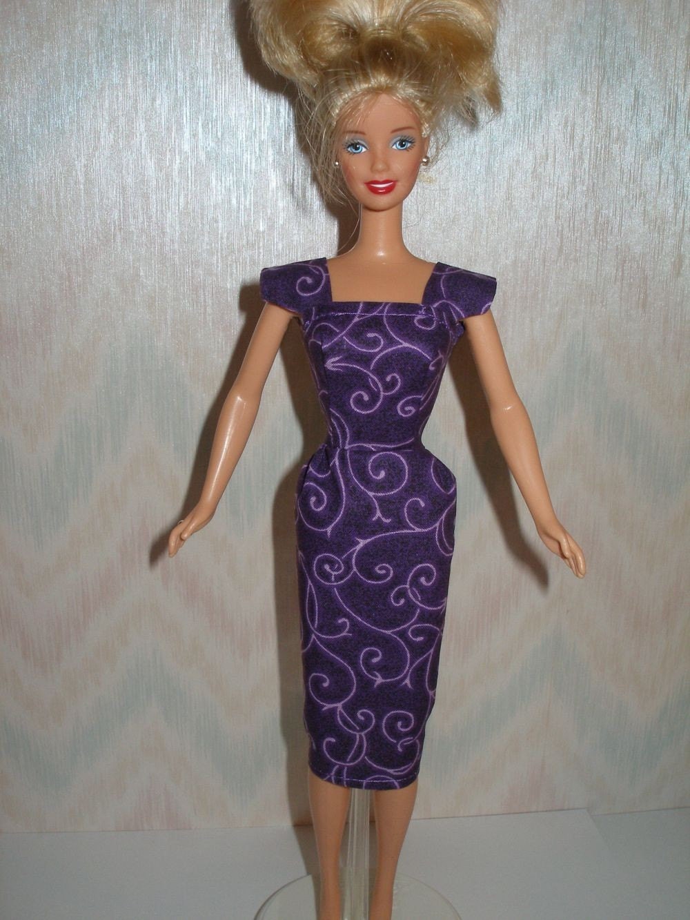 Dark purple handmade barbie sheath --vintage style