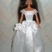 Handmade Barbie doll clothes - white satin and tulle wedding gown