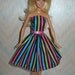 Handmade Barbie doll clothes - striped dress