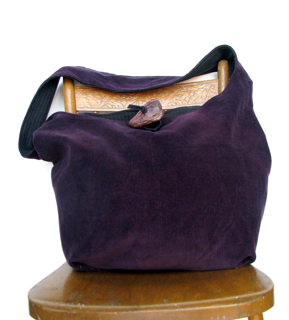 HIPPIE BAG Cross Body Bag Slouch Bag Vegan Purse Shoulder Bag Crossbody Bag Grey Bag Purple Bag Handmade Bag Large Bag