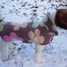 Dog Jacket - Tan with Multicolor Flowers Fleece Dog Coat- Size Small- 12-14 Inch Back Length