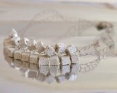 Necklace - antiqued pure brass with natural volcanic lava stones