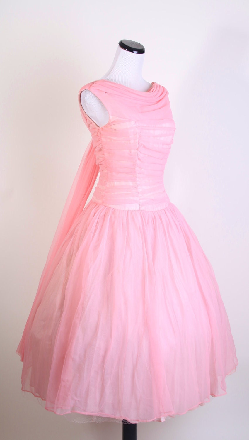 1950s Dress / 1950s Cocktail Dress / Cocktail Dress / Party Dress / Pink / Wedding Dress / Bombshell / Pinup / Mad Men Dress /  / 0954