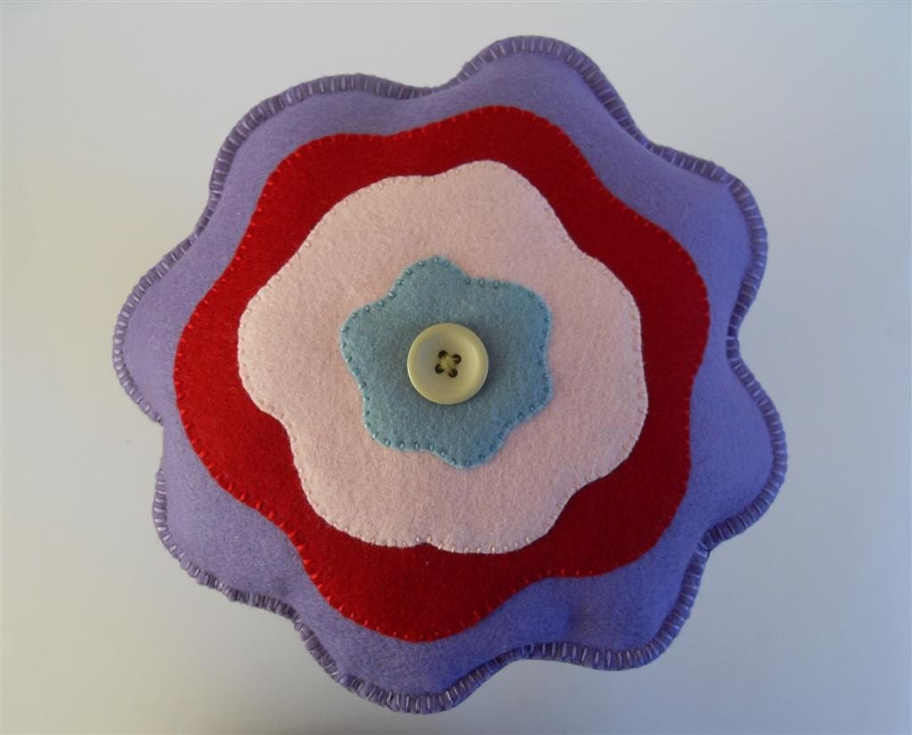 Extra Large Mushroom / Toadstool Pincushion on Lilac