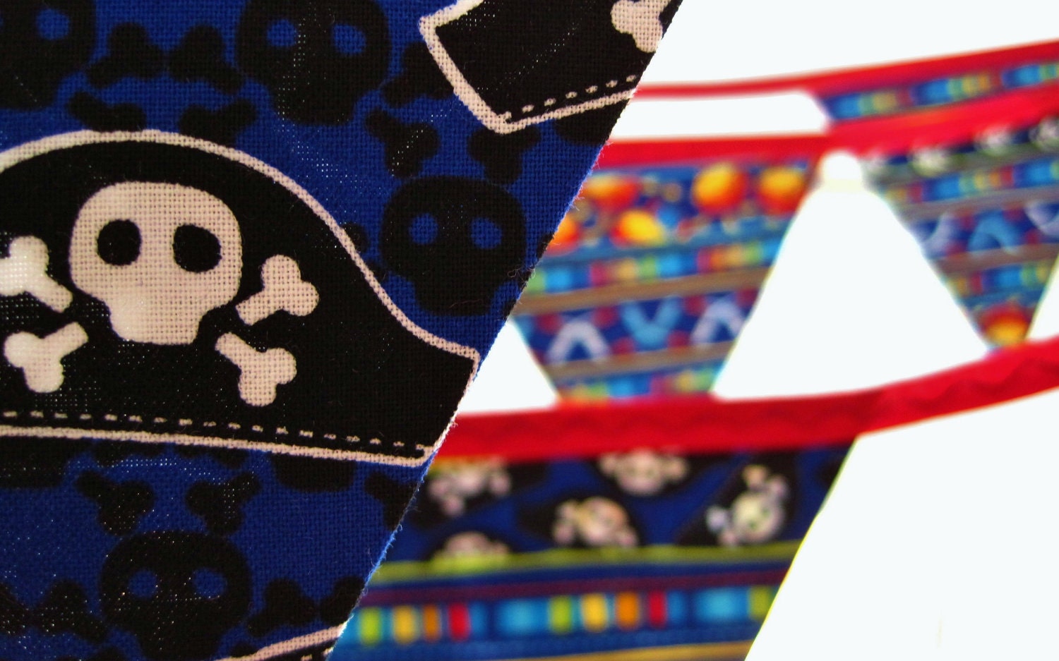 Pirate bunting banner Perfect for birthday parties & playrooms Over 11 ft long (excluding ties) with 12 large flags READY TO SHIP Il_170x135