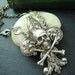 Fleur De Mort--Aged ox sterling silver plated brass fleur de lis skull necklace. N322