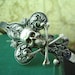 Vintage style french fleur de lis skull gothic headband--OX sterling silver plated brass,H516