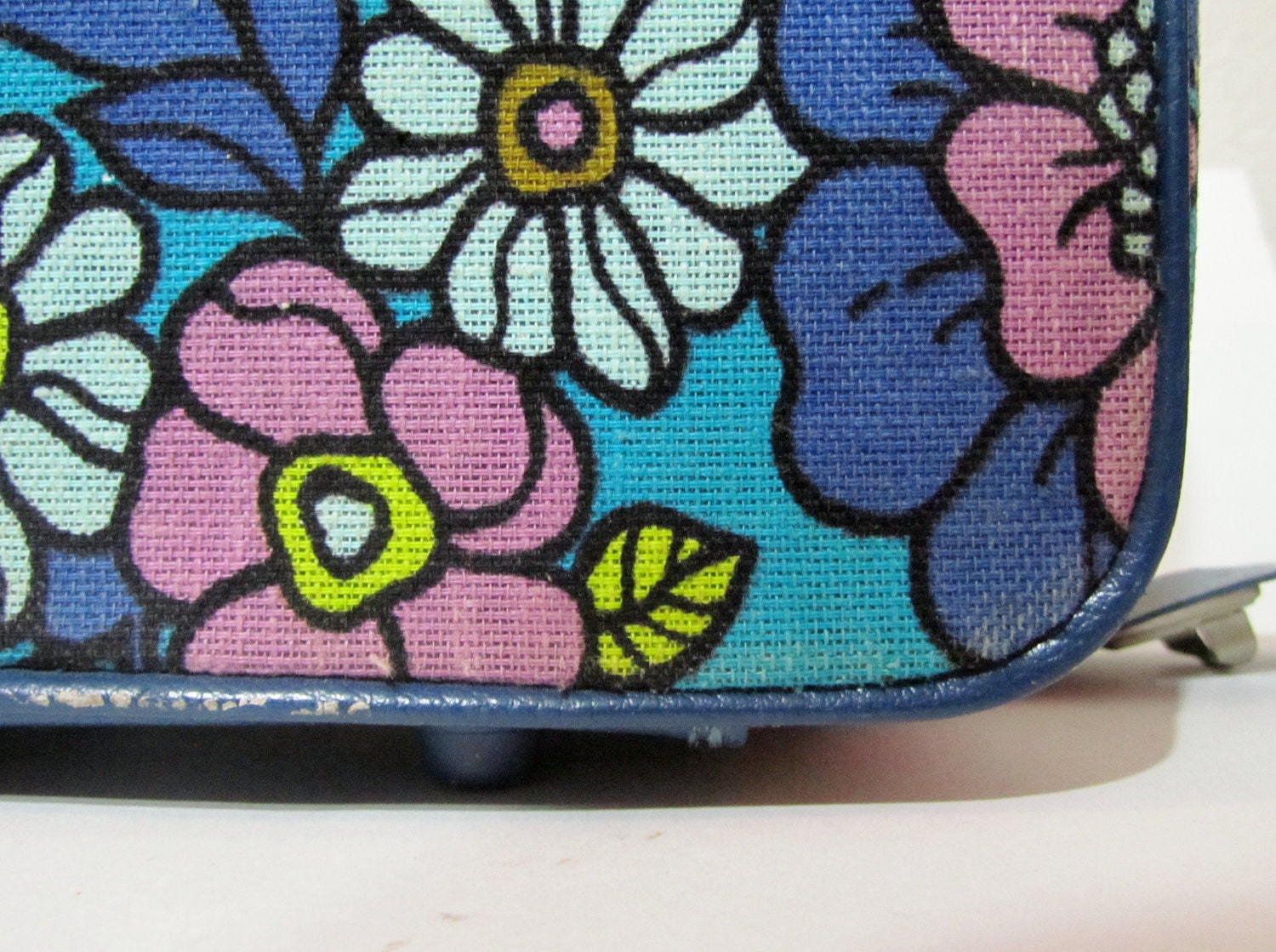 1960s MOD Luggage - Colorful Floral Print on a Vintage Bantam Suitcase