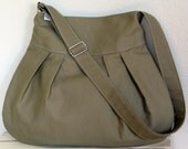 Market Bag Messenger Shoulder Bag Khaki Canvas