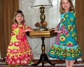 Custom Only Round Neckline Sundress 3 Tiers Covered Buttons and Matching Reversible Jacket