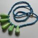 Statement necklace, modern tribal necklace, colorful beaded necklace, long beaded necklace, color blocked necklace, green and blue necklace