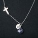 Original Design,Blessed Necklace,Small Cross necklace,Custom initial and birthstone,initial necklace