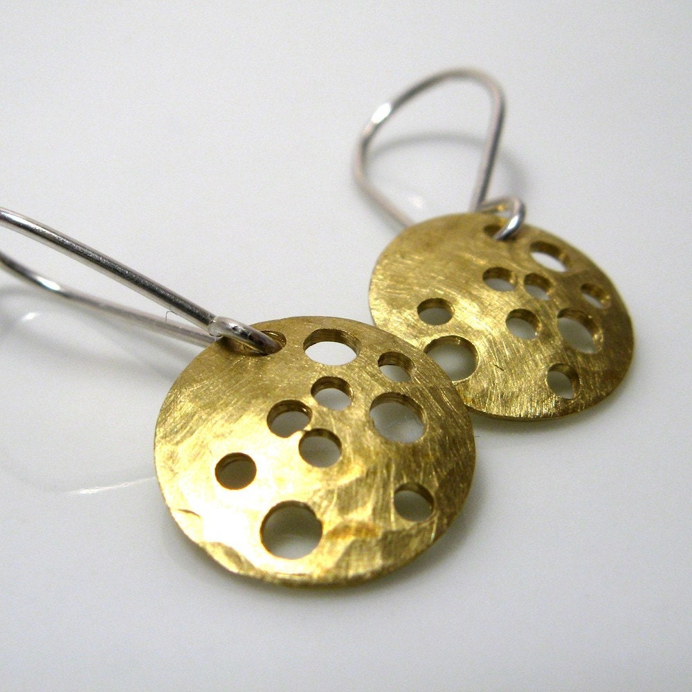 Harvest Moons. Earrings. Brass. MADE TO ORDER.